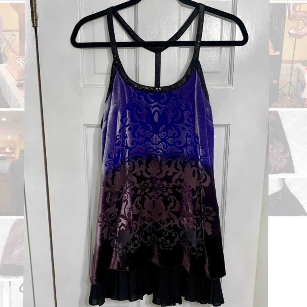 Free People Velvet Ombré Mini Dress Size 6